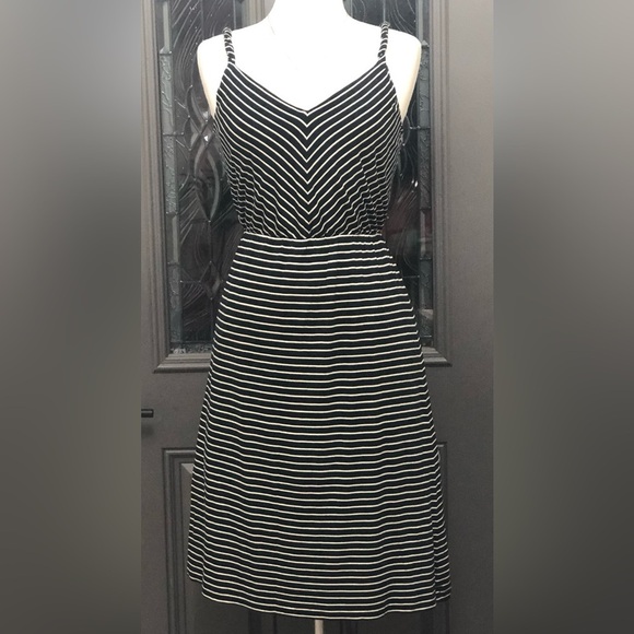 Ann Taylor LOFT Womens Striped Elastic High Waist Lined Sundress - Picture 1 of 7